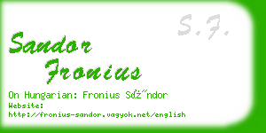 sandor fronius business card